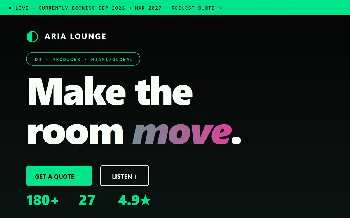 Aria Lounge — cover